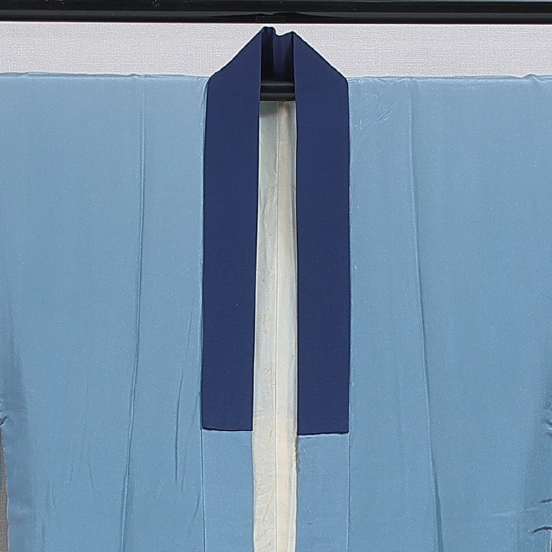 長襦袢 男性用 無双袖 身丈134cm 裄丈68cm 正絹 Bランク Sサイズ 落款 茶屋辻 青系 RP 1241-16463