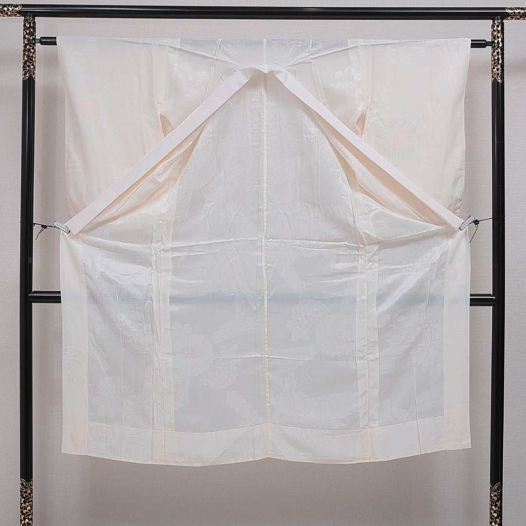 長襦袢 無双袖 身丈138cm 裄丈61cm 正絹 Bランク 2XLサイズ 菊 ピンク系 RP 1239-16612
