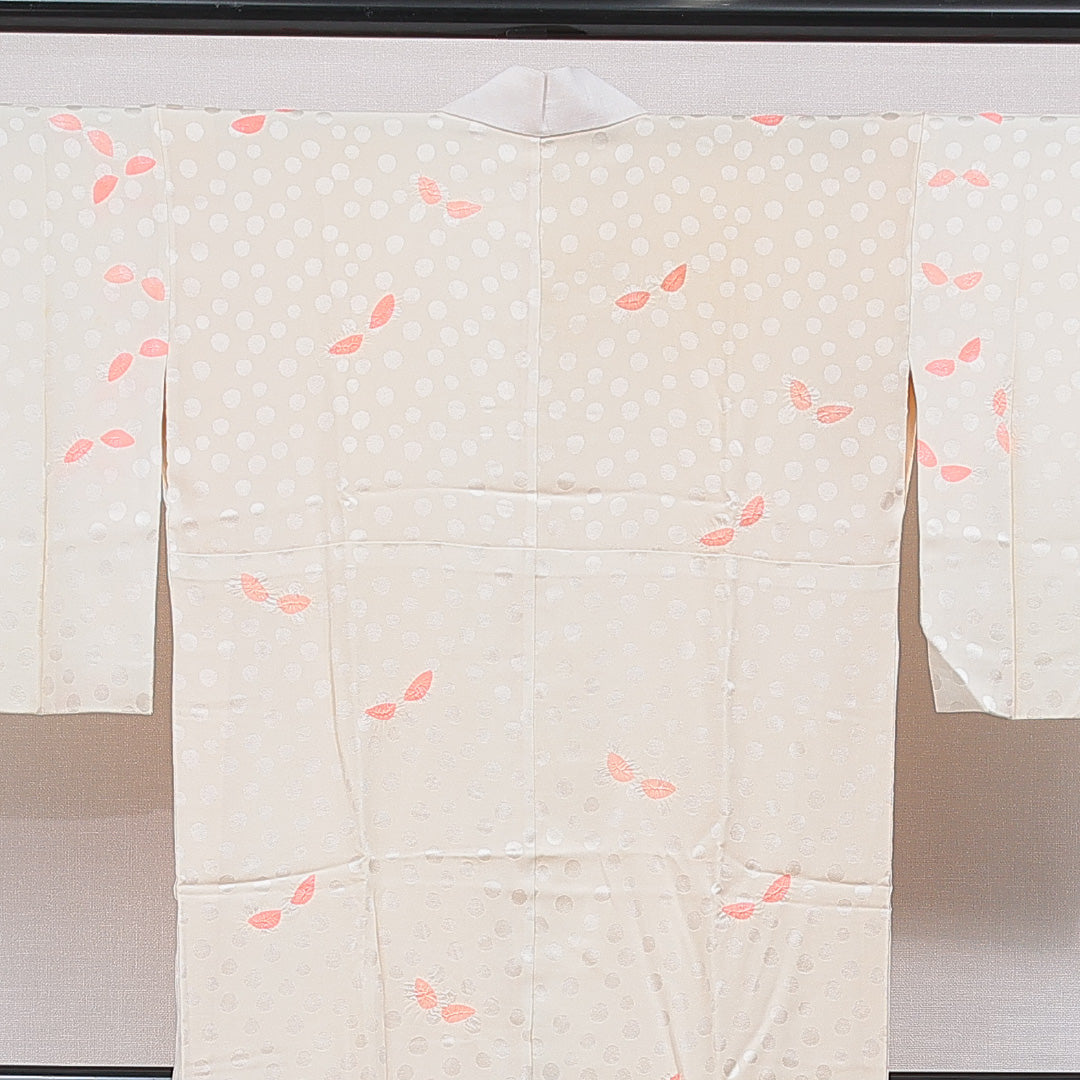 アンティーク 長襦袢 無双袖 身丈129cm 裄丈60cm 正絹 Aランク Lサイズ 部分絞り 創作柄 クリーム系 1229-16706