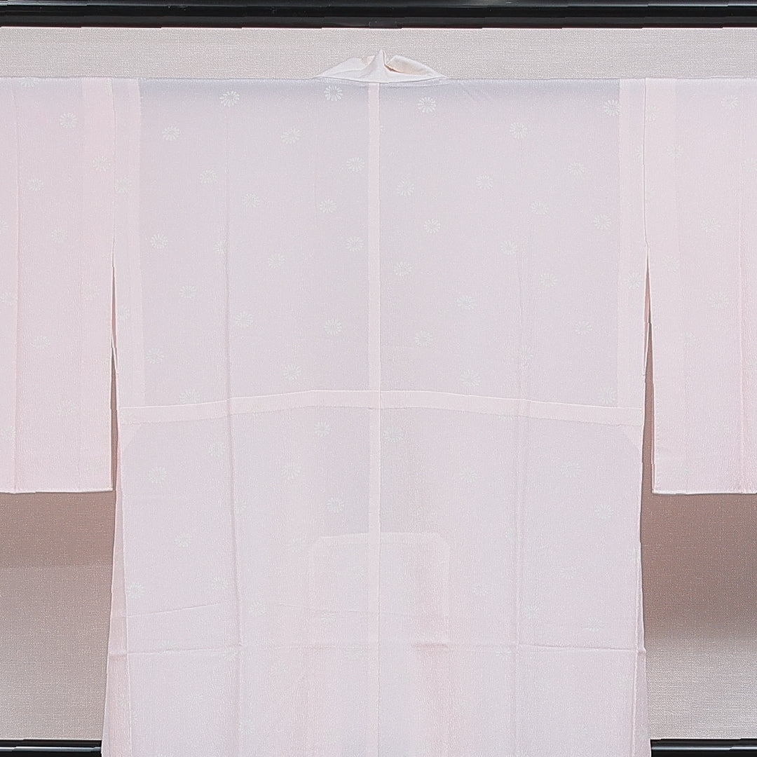 長襦袢 無双袖 身丈127cm 裄丈62cm 正絹 Sランク Mサイズ 居敷当て 無地 ピンク系 RP 1239-16577