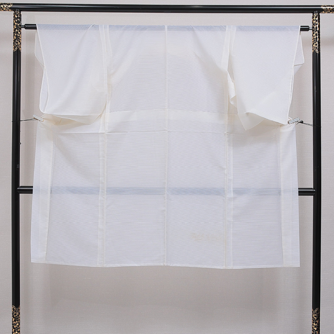 夏物 洗える着物 長襦袢 絽 身丈126cm 裄丈62cm ポリエステル Bランク Mサイズ 無地 白系 RP 1239-16598