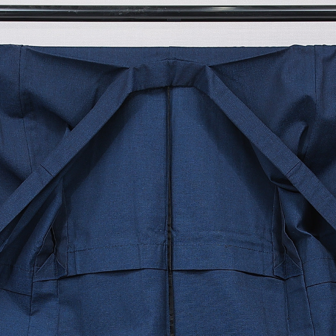 ウールの男着物 単衣 身丈146cm 裄丈70cm ウール 洗える着物 Sランク カジュアル 棒衿 Lサイズ 無地 シック 落ち着き 紺系 M4 1224-15762