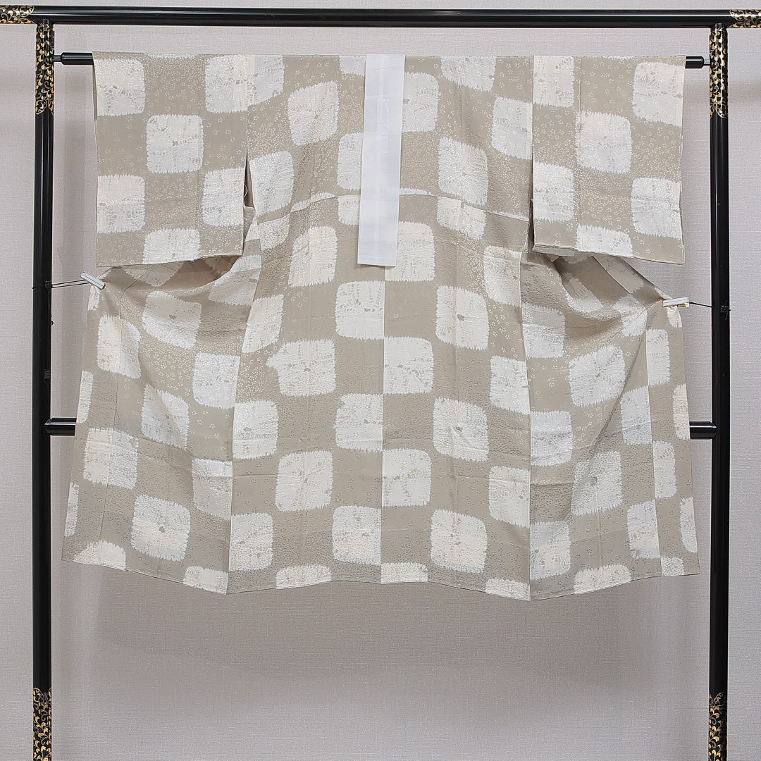 長襦袢 無双袖 身丈120cm 裄丈65cm 正絹 Sランク Sサイズ 創作柄 素朴 落ち着き グレー系 RP 1239-16474
