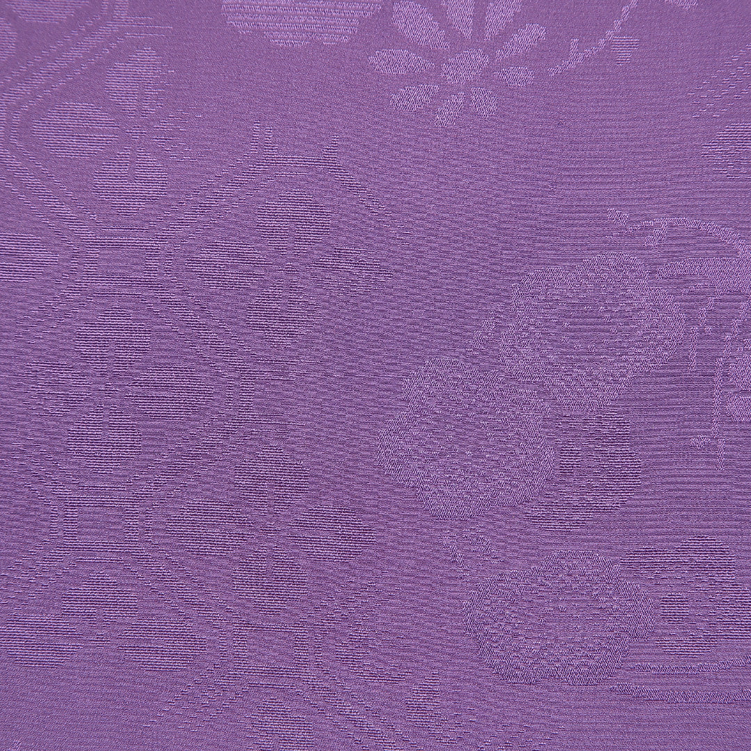 アンティーク 色無地 袷 身丈153cm 裄丈61cm 正絹 Aランク Sサイズ バチ衿 蜀江 菊 紫系 1214-15663