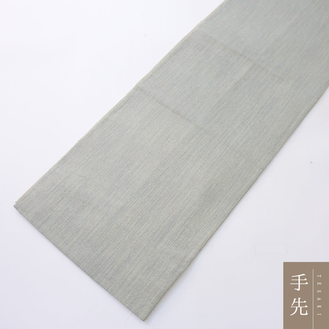 袋帯(紬) 帯丈446cm 正絹 ポイント柄 帯芯なし インフォーマル 経錦 創作柄 緑系 1243-02220