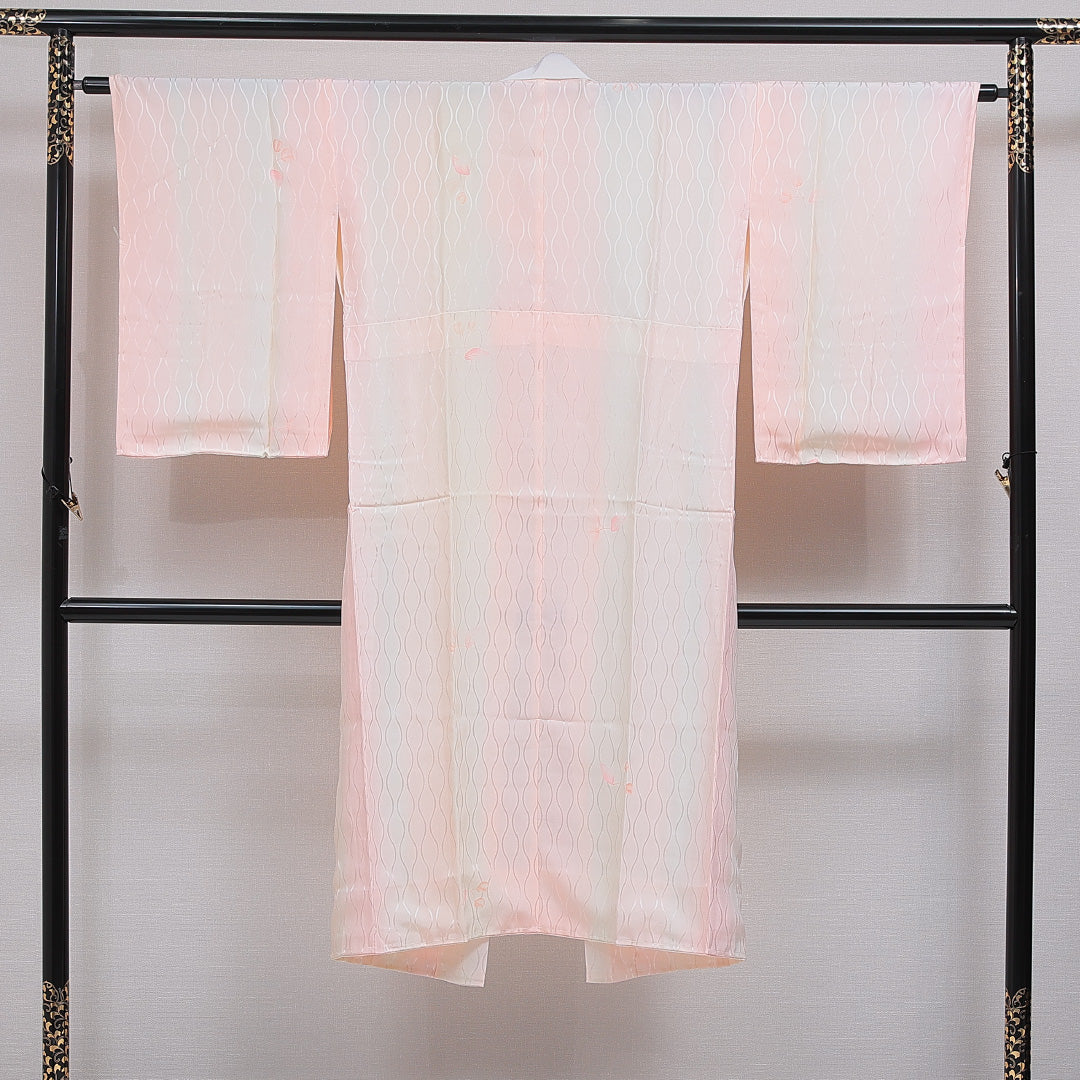 長襦袢 無双袖 身丈127cm 裄丈63cm 正絹 Sランク Mサイズ 立涌 ピンク系 RP 1239-16581
