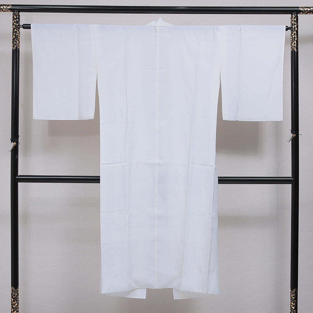 洗える着物 長襦袢 無双袖 身丈134cm 裄丈64cm ポリエステル Cランク XLサイズ 雲取り 白系 LP 1239-16518