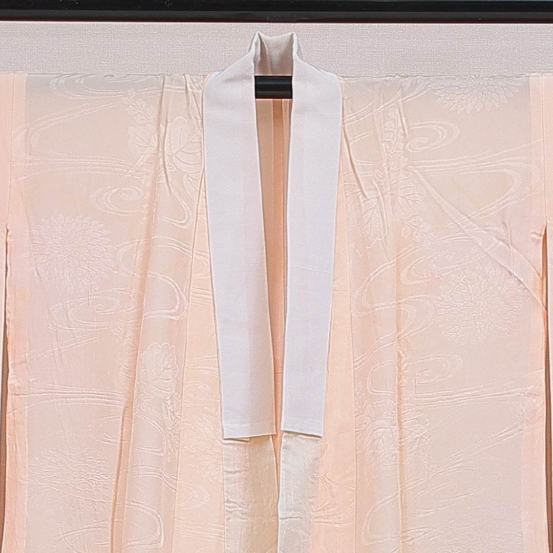 振袖用 長襦袢 無双袖 身丈135cm 裄丈63cm 正絹 Cランク XLサイズ 桐 ピンク系 LP 1240-16469