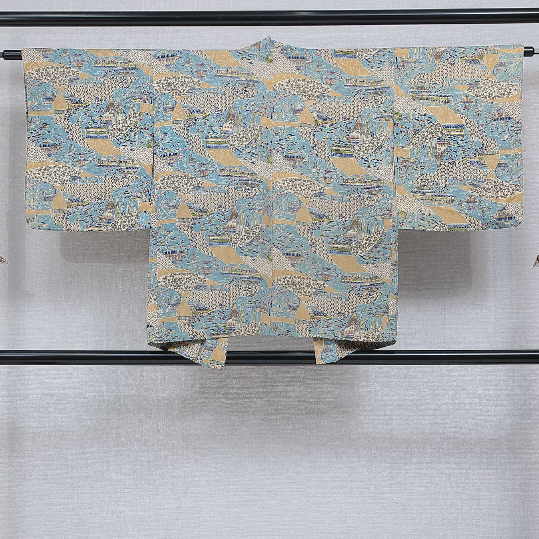 羽織 袷 身丈75cm 裄丈62cm 正絹 Sランク カジュアル Sサイズ 茶屋辻 多色系 RP 1232-16118