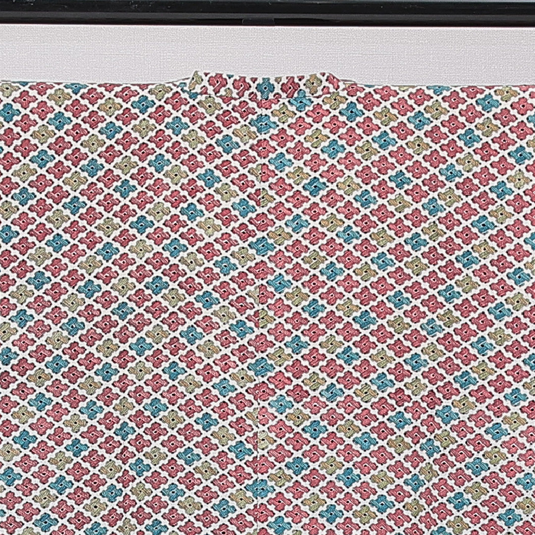道行コート 袷 身丈92cm 裄丈61cm 正絹 Aランク カジュアル Sサイズ 菱 多色系 HP 1237-15463