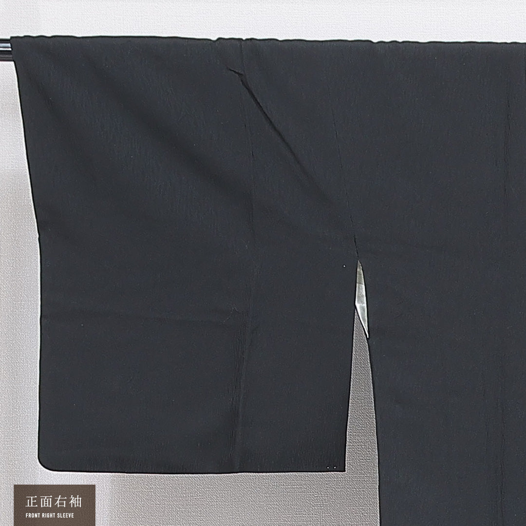 道行コート 袷 身丈93cm 裄丈66cm 正絹 Sランク カジュアル Mサイズ 無地 黒系 RP 1237-16829