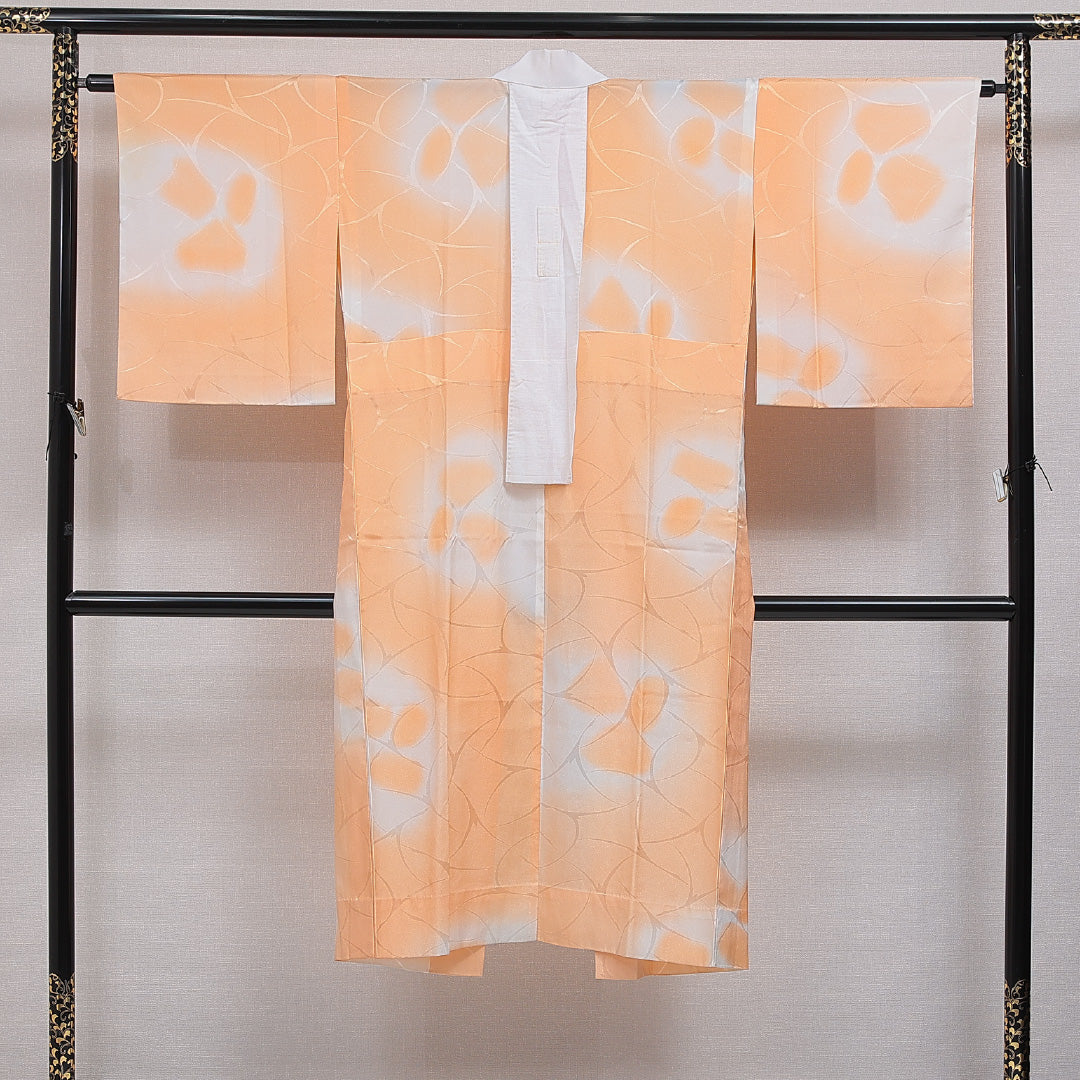 長襦袢 無双袖 身丈130cm 裄丈62cm 正絹 Sランク Lサイズ 創作柄 朱系 RP 1239-16479