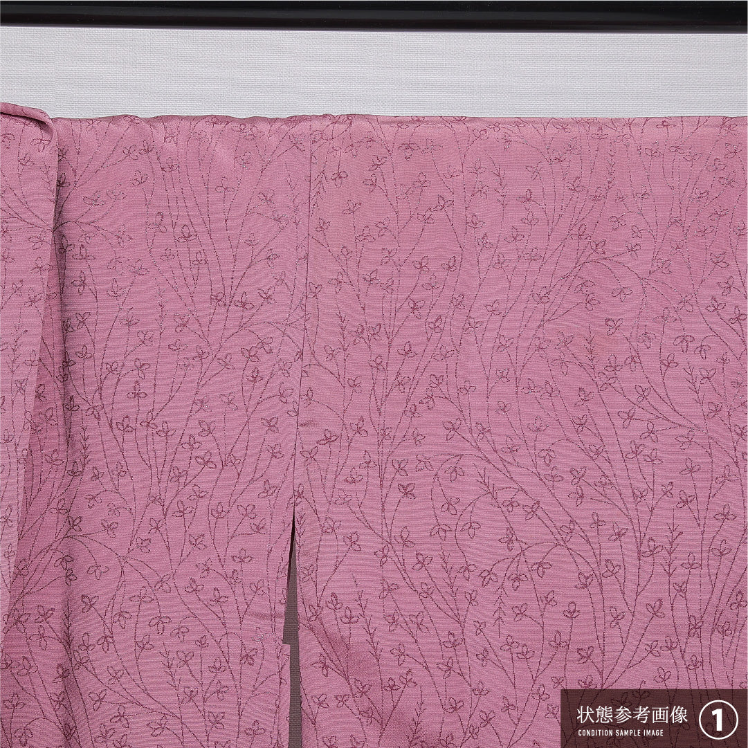 絵羽羽織 袷 身丈87cm 裄丈64cm 正絹 Bランク インフォーマル Mサイズ 紐あり 創作柄 ピンク系 RP 1234-16164
