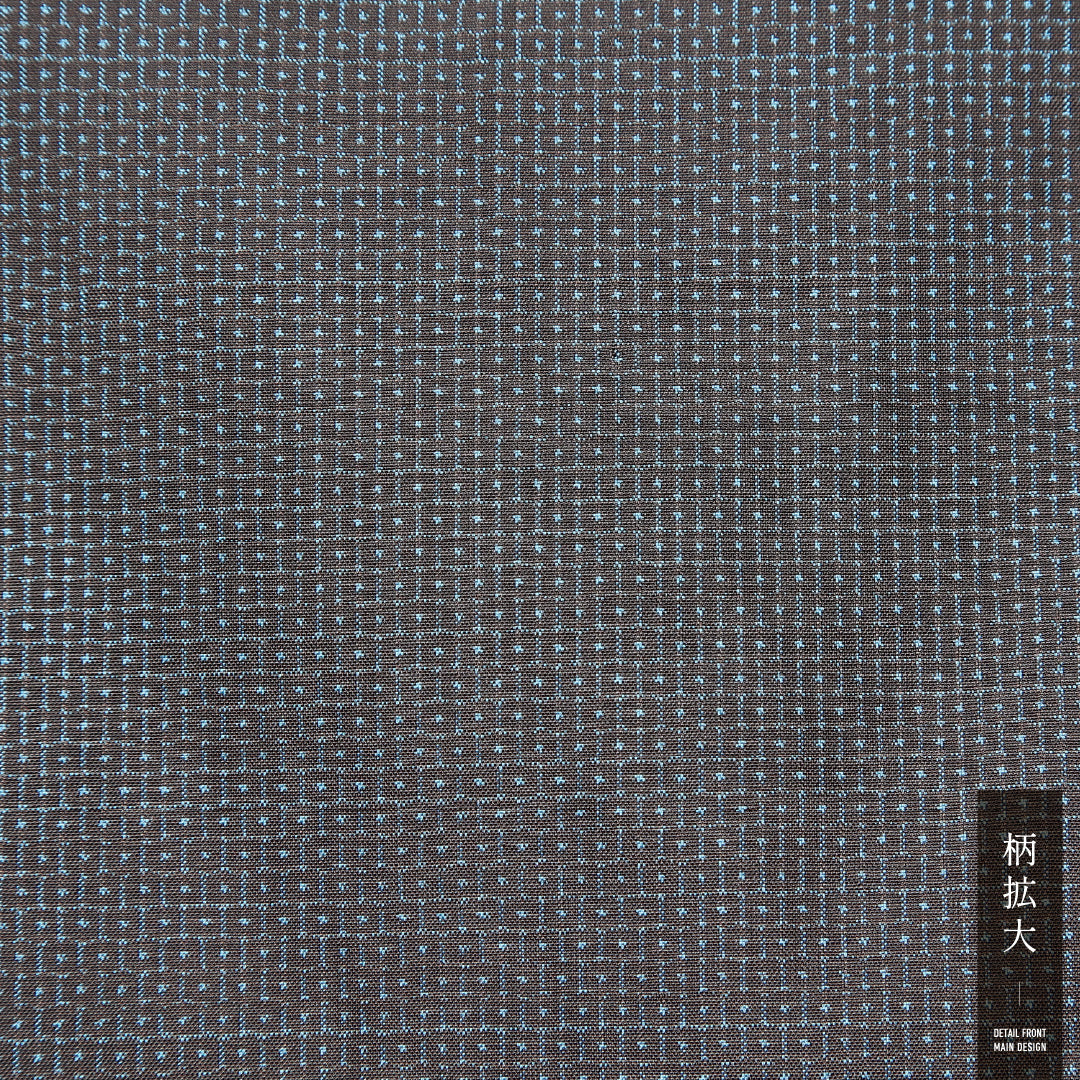 男着物 袷 身丈136cm 裄丈67cm 正絹 Aランク カジュアル 棒衿 Sサイズ 亀甲 紺系 RP 1224-15061