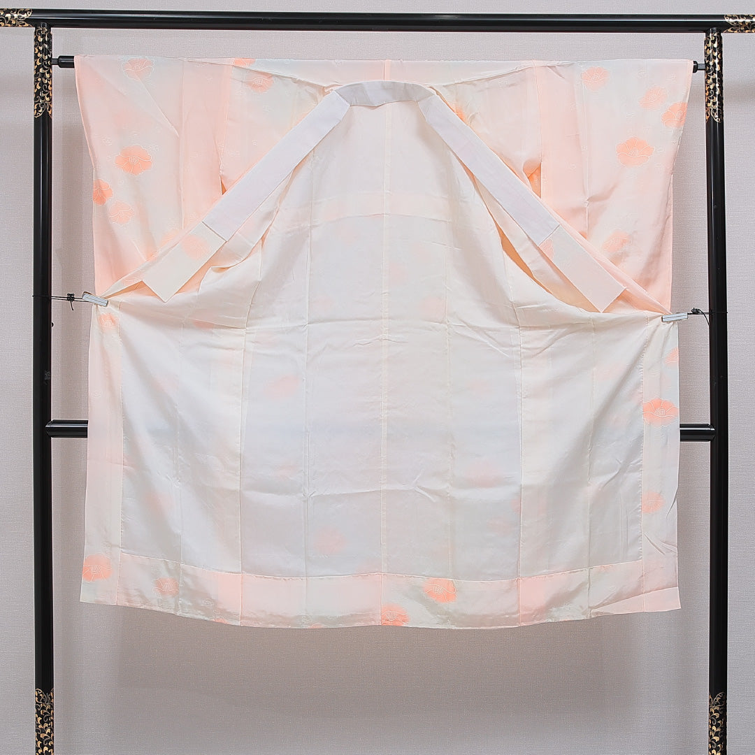 長襦袢 無双袖 身丈127cm 裄丈63cm 正絹 Aランク Mサイズ 芙蓉 朱系 RP 1239-16579