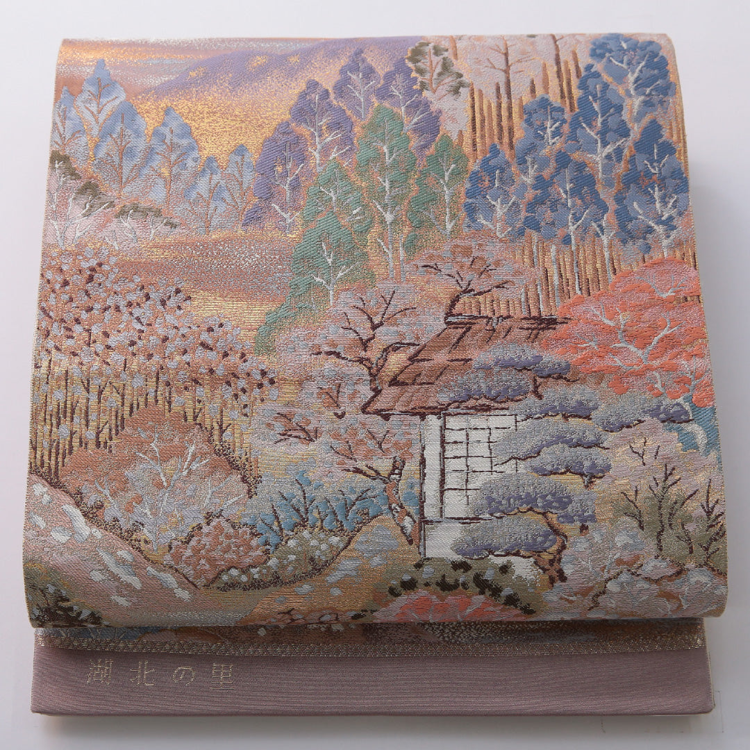 袋帯 帯丈442cm フォーマル 六通 Sランク 正絹 茶屋辻 多色系 1223-02065