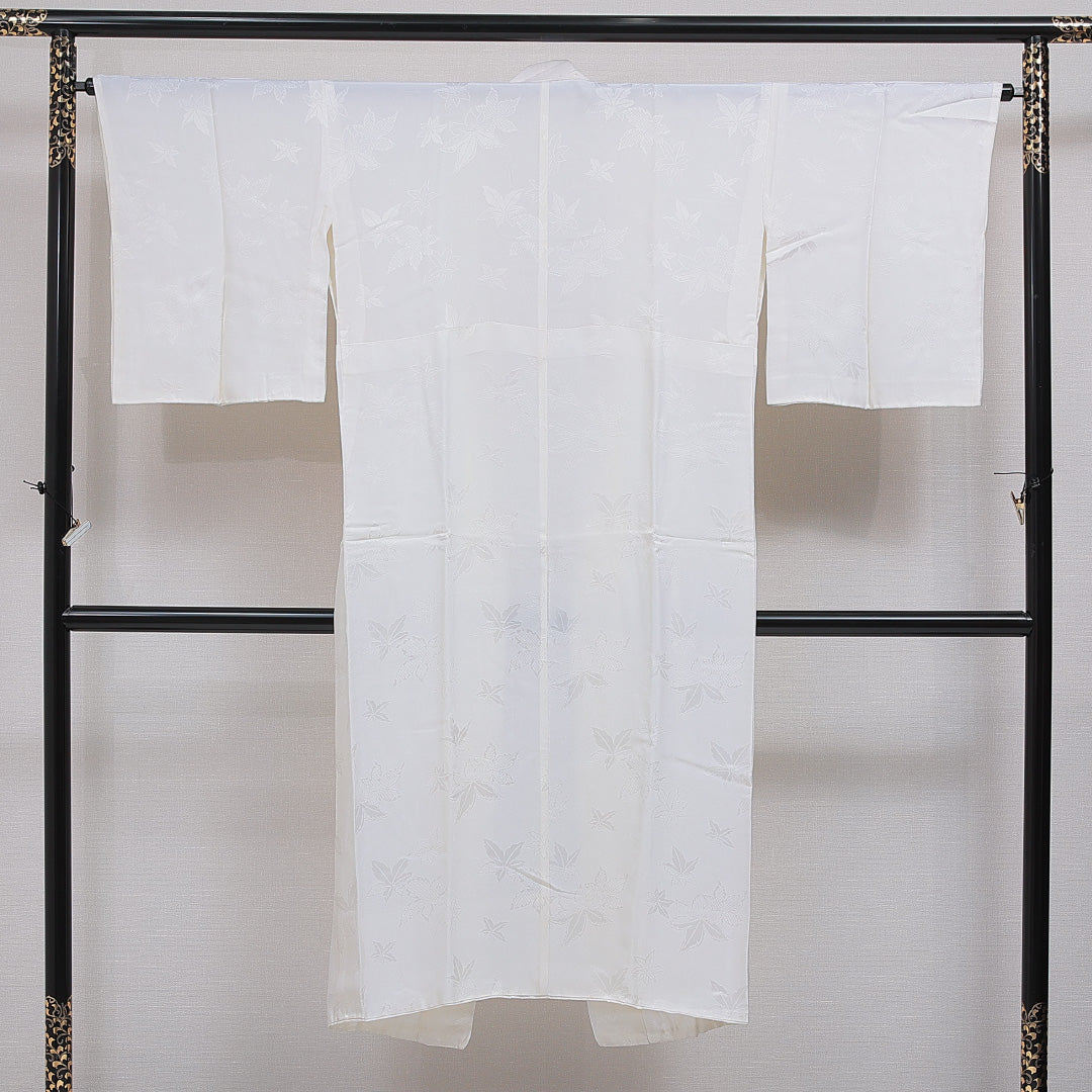 長襦袢 無双袖 身丈136cm 裄丈64cm 正絹 Aランク 2XLサイズ 紅葉 クリーム系 RP 1239-16553