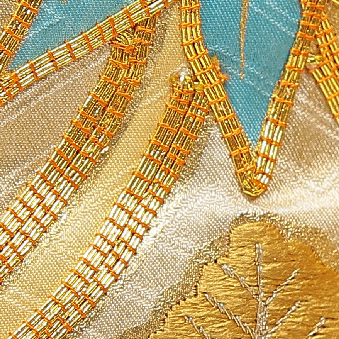 振袖 袷 身丈165cm 裄丈66cm セミフォーマル Sランク XLサイズ 正絹 広衿 笠松 金駒刺繍 1213-F0733