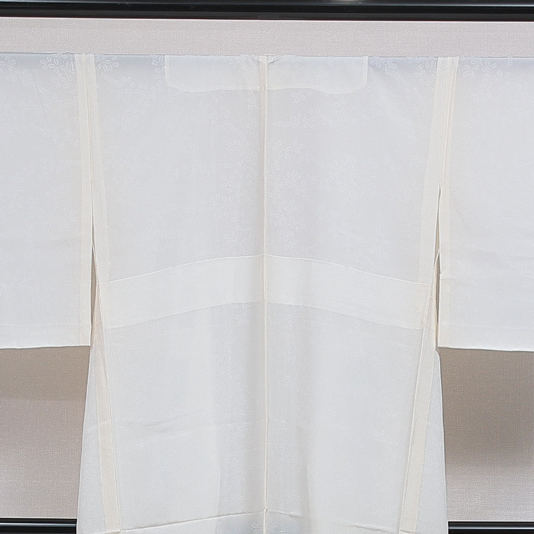 長襦袢 単衣 身丈129cm 裄丈62cm 正絹 Sランク Lサイズ 萩 白系 RP 1239-16584