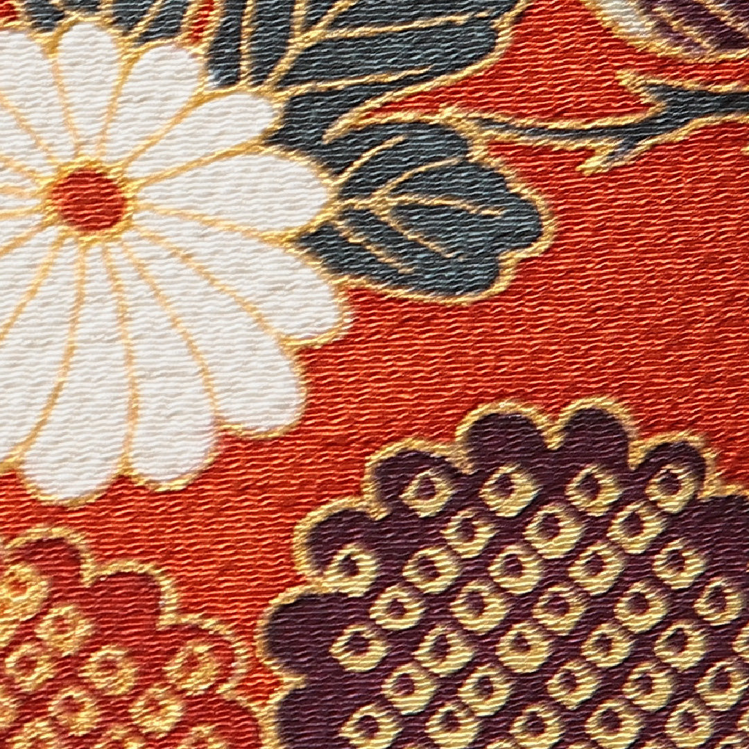 訪問着 袷 身丈156cm 裄丈65cm 正絹 Aランク Mサイズ 広衿 セミフォーマル 手描き友禅 ちりめん 籠目 梅 笠松 ぼかし染 金彩 作家物 落款 朱系 1212-15879