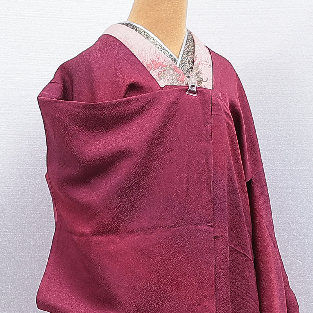 道行コート 袷 身丈86cm 裄丈67cm 正絹 Sランク セミフォーマル Mサイズ ぼかし染 無地 紫系 RP 1237-16142