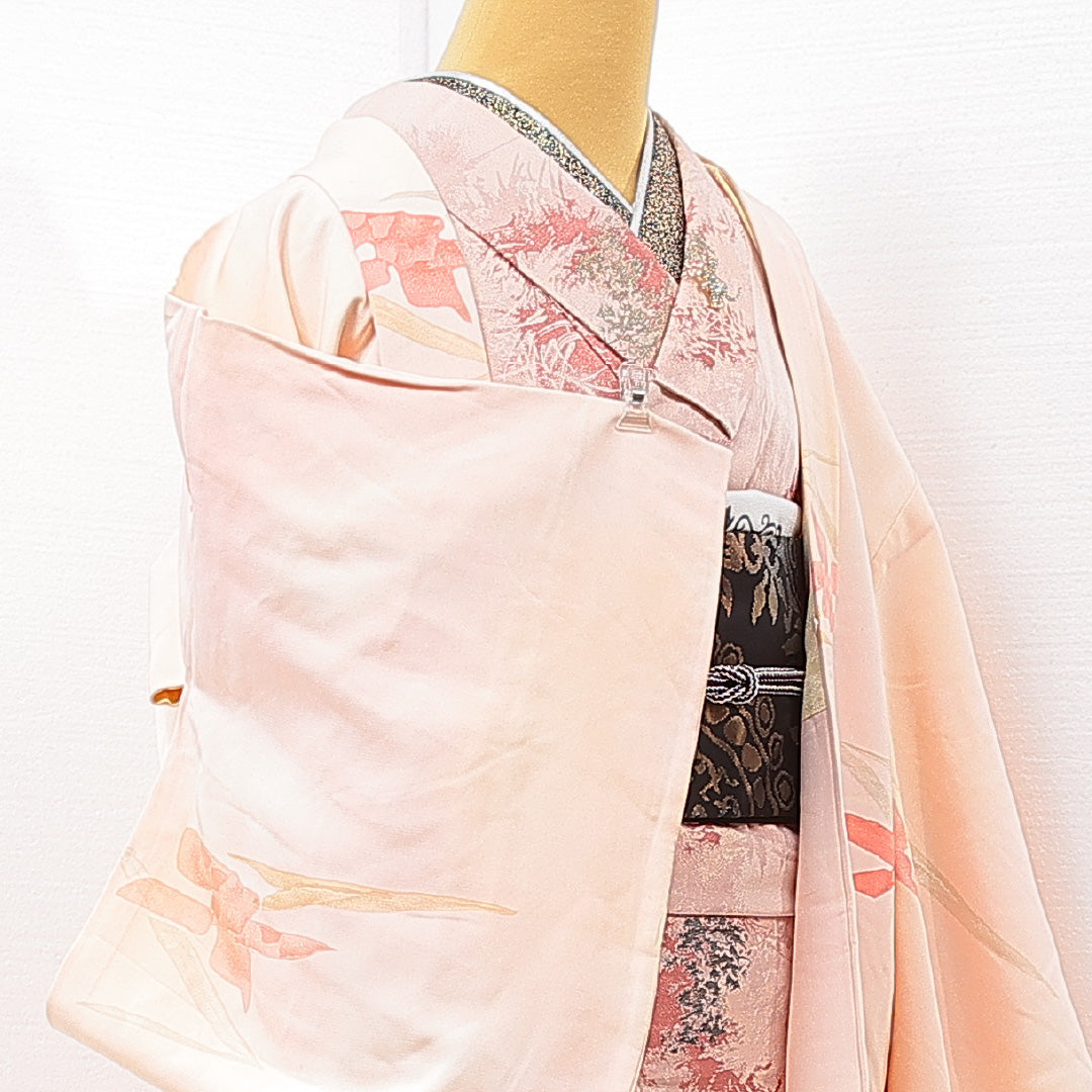 羽織 袷 身丈76cm 裄丈64cm 正絹 Cランク カジュアル Mサイズ 創作柄 ピンク系 HP 1232-15252