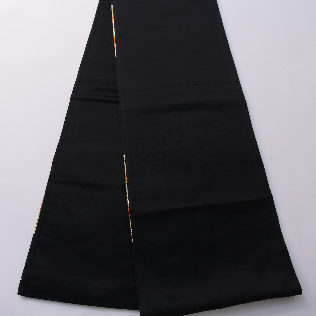 袋帯 帯丈408cm 正絹 六通 フォーマル 鼓 組紐 黒系 金系 1243-01963