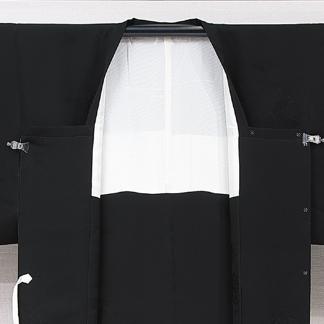 道行コート 袷 身丈82cm 裄丈64cm 正絹 Sランク セミフォーマル Mサイズ 創作柄 黒系 RP 1237-15315