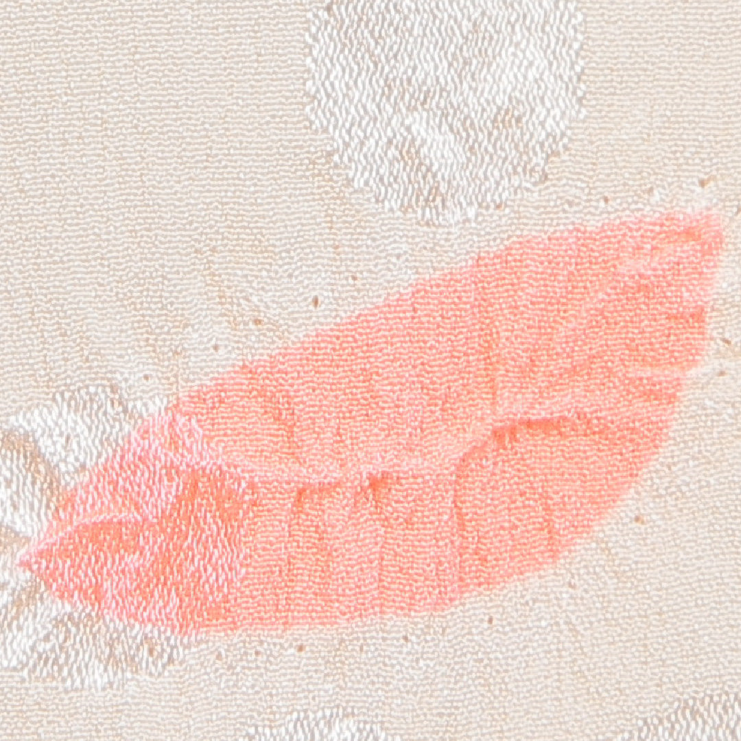 アンティーク 長襦袢 無双袖 身丈129cm 裄丈60cm 正絹 Aランク Lサイズ 部分絞り 創作柄 クリーム系 1229-16706