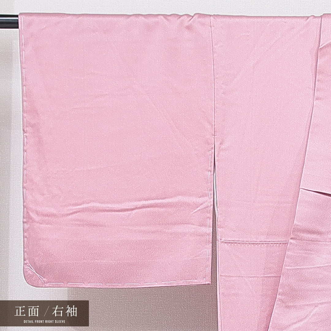 付下げ 袷 身丈159cm 裄丈65cm 正絹 Cランク インフォーマル 広衿 Mサイズ 草花 ピンク系 HP 1218-15571
