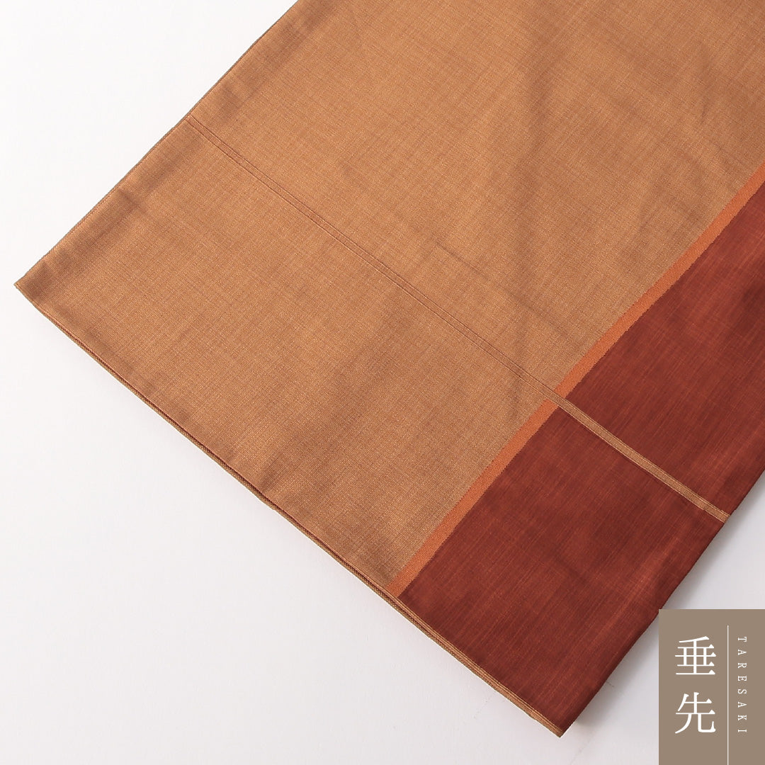 袋帯 帯丈428cm 正絹 六通 インフォーマル 創作柄 茶系 1243-01819