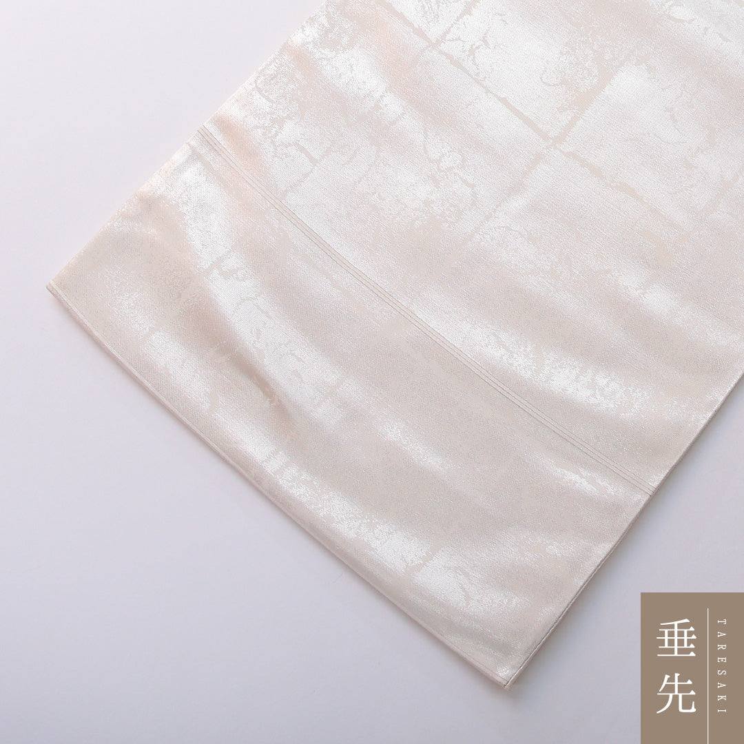 袋帯 帯丈450cm 正絹 ポイント柄 染め帯 セミフォーマル 綴れ織 芙蓉 銀系 1243-02021