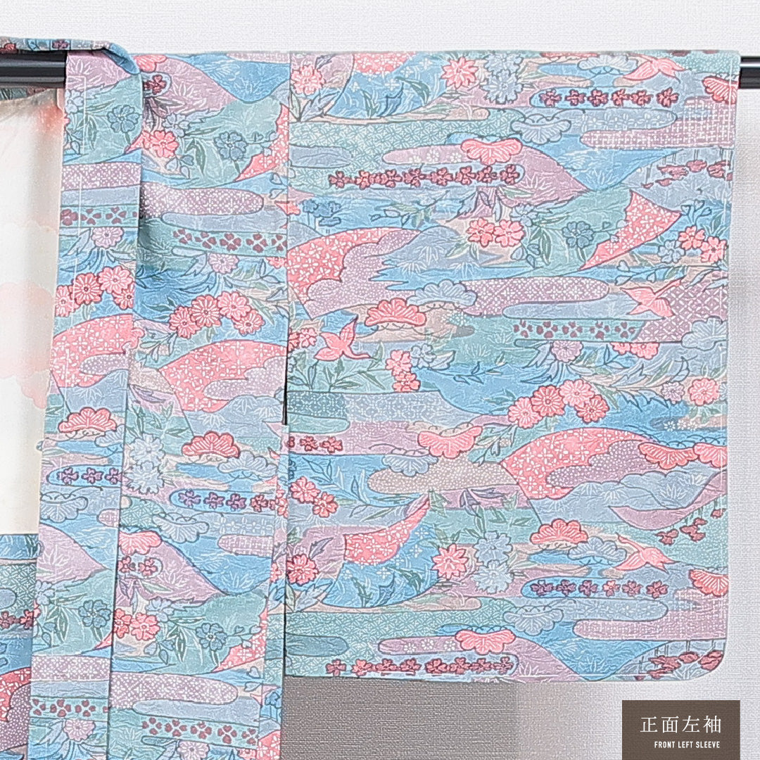 羽織 袷 身丈73cm 裄丈61cm 正絹 Cランク カジュアル Sサイズ 古典柄 多色系 HP 1232-16853