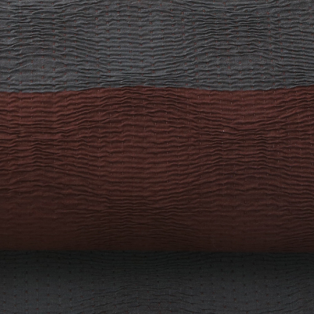 袋帯 帯丈436cm インフォーマル 六通 帯芯なし Sランク 正絹 ふくれ織 よろけ縞 赤系 1223-02240