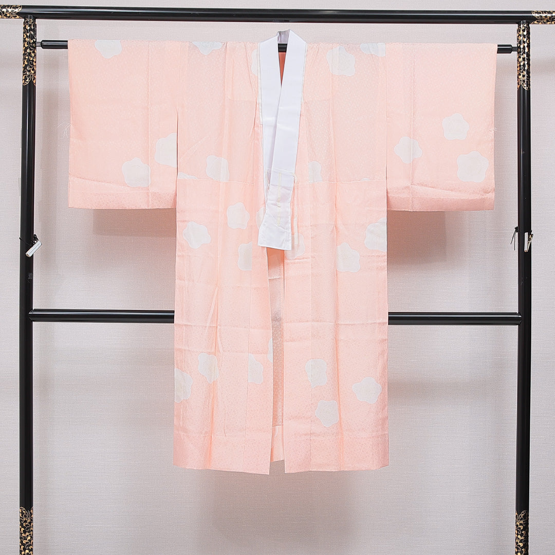 長襦袢 洗える着物 無双袖 身丈121cm 裄丈62cm ポリエステル Sランク Sサイズ 梅 ピンク系 1229-16696