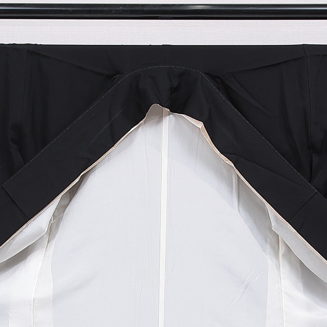 黒留袖 袷 身丈165cm 裄丈67cm 五つ紋 五三桐 フォーマル Cランク XLサイズ 正絹 比翼仕立て 広衿 鶴 刺繍 1211-F0763