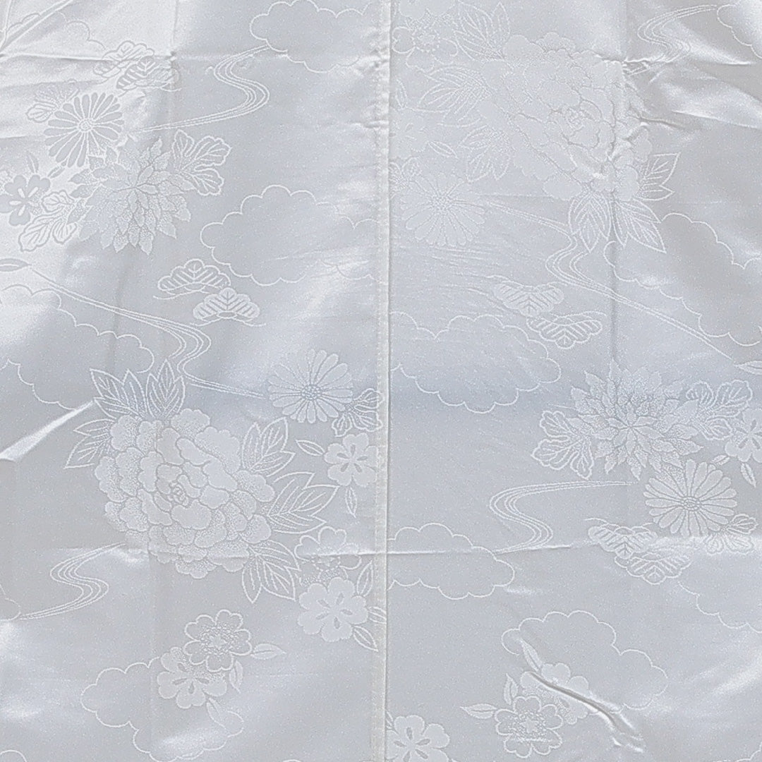 洗える着物 長襦袢 無双袖 身丈127cm 裄丈65cm ポリエステル Sランク Mサイズ 菊 白系 RP 1239-16542