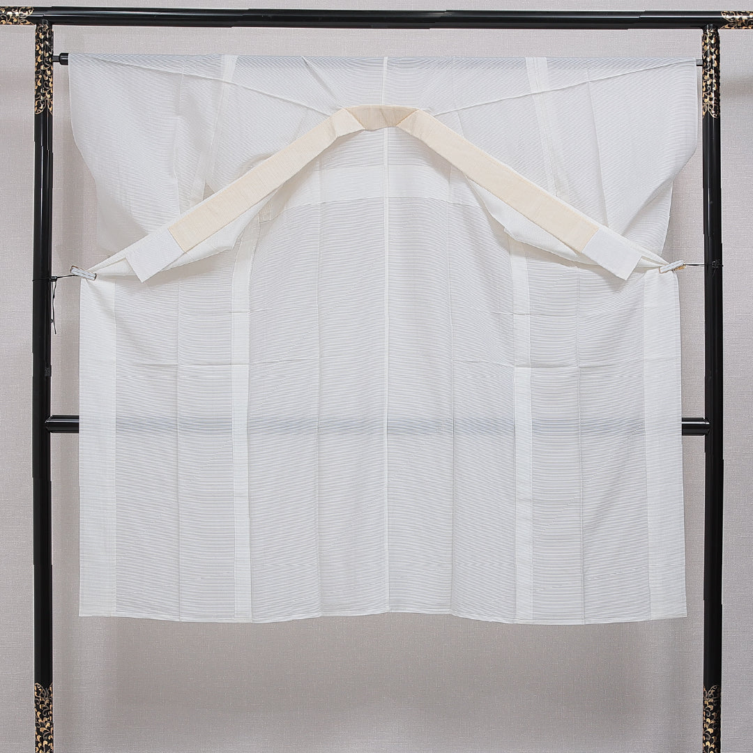 長襦袢 単衣 身丈132cm 裄丈66cm 正絹 Sランク XLサイズ 居敷当て 無地 白系 RP 1239-16495