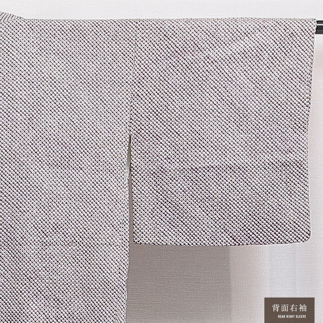 羽織 袷 身丈78cm 裄丈63cm 正絹 Cランク カジュアル Sサイズ 紐あり 鹿の子柄 紫系 LP 1232-16443