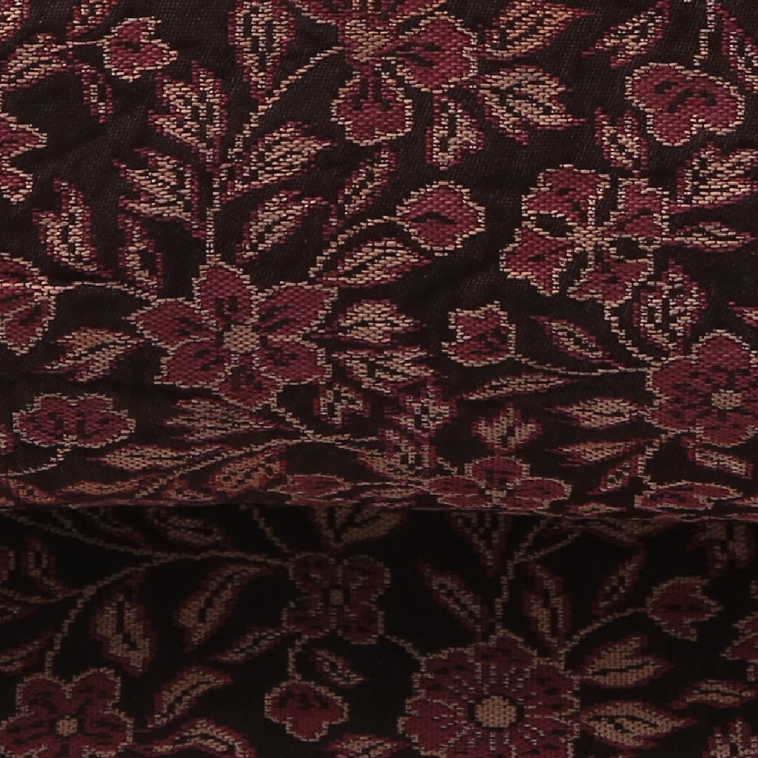 アンティーク 九寸名古屋帯 帯丈315cm 名古屋仕立て 六通 Cランク 正絹 唐草 茶系 1224-03694