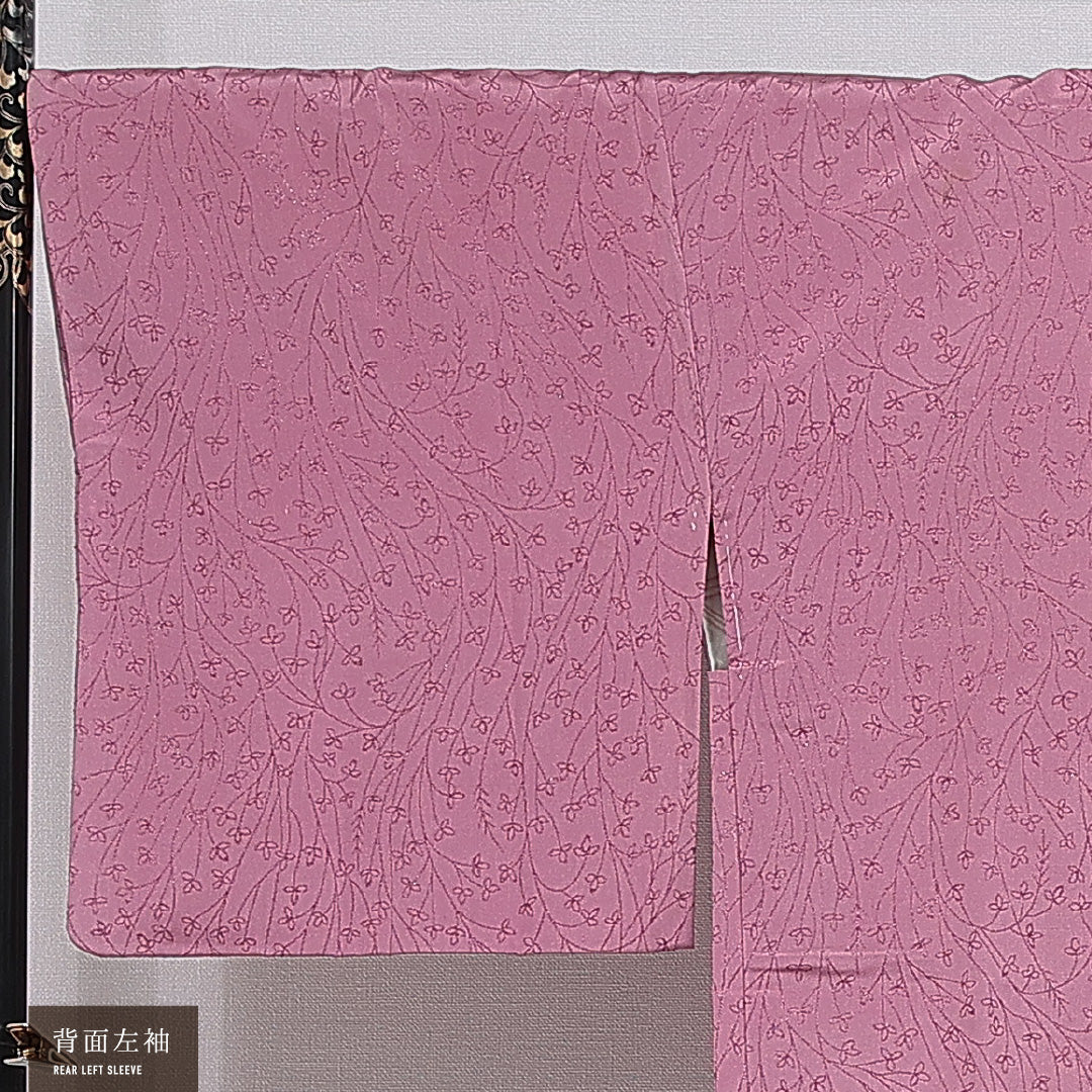 絵羽羽織 袷 身丈87cm 裄丈64cm 正絹 Bランク インフォーマル Mサイズ 紐あり 創作柄 ピンク系 RP 1234-16164