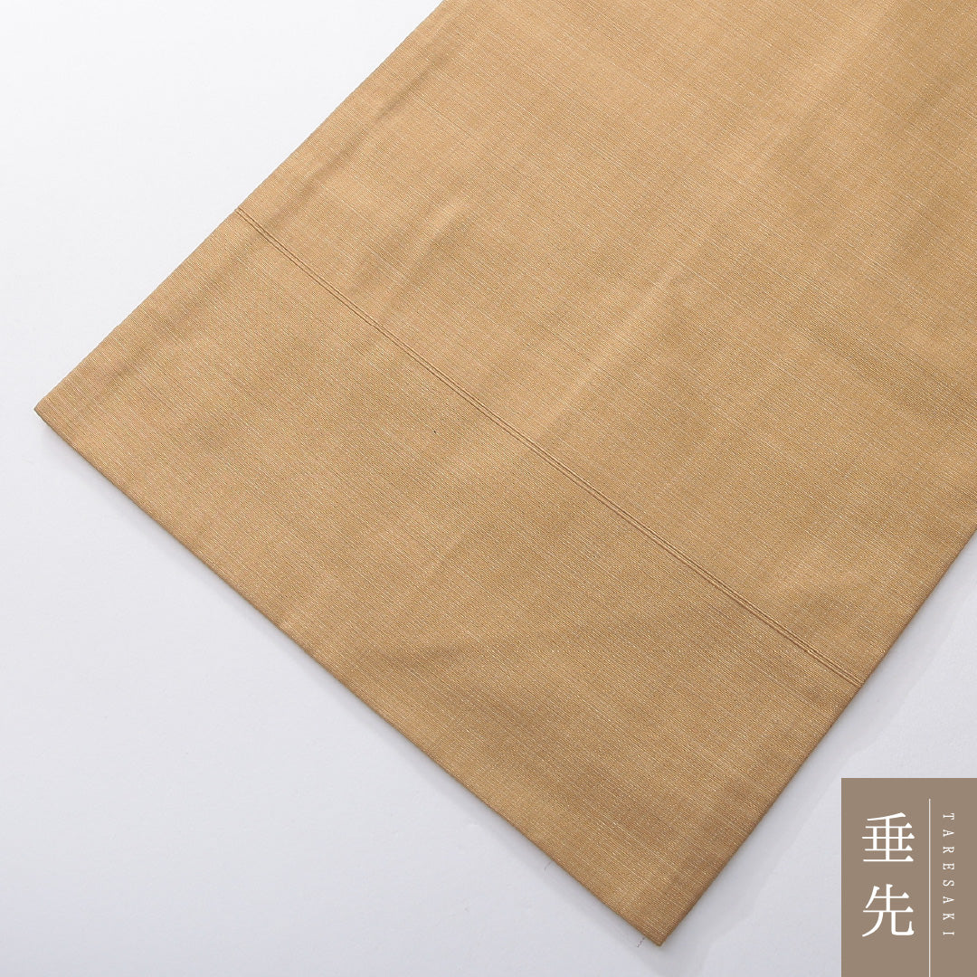 九寸名古屋帯 帯丈361cm カジュアル 名古屋仕立て ポイント柄 Dランク 正絹 ふくれ織 植物柄 ベージュ系 1224-03918