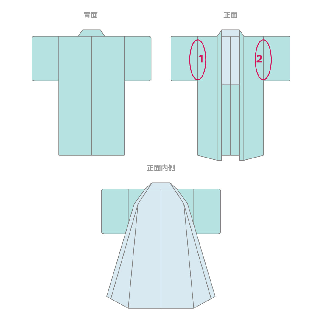 羽織 袷 身丈73cm 裄丈61cm 正絹 Bランク カジュアル Sサイズ 紐あり 鏡裏文 緑系 RP 1232-16119