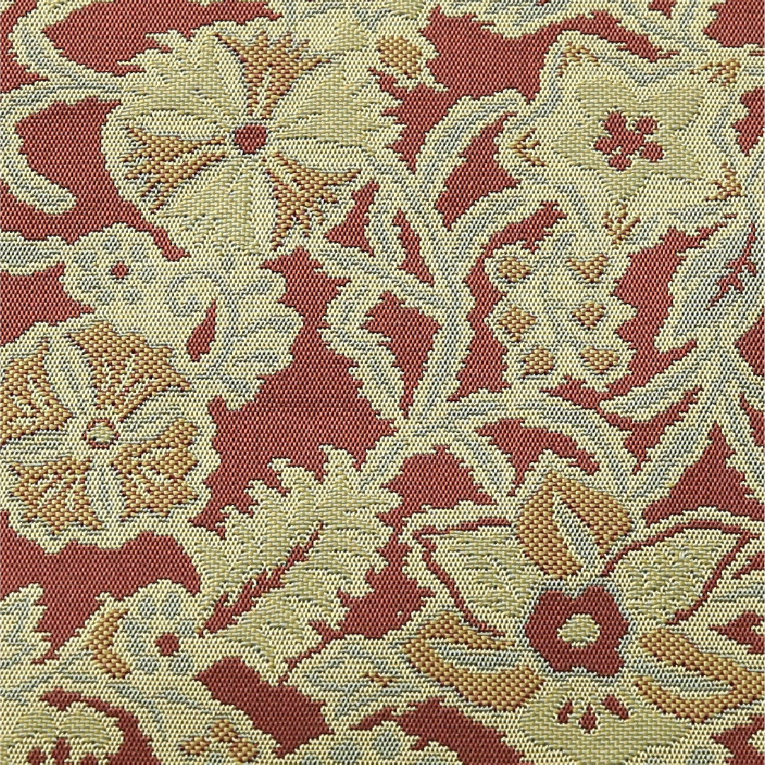 九寸名古屋帯 帯丈364cm カジュアル 開き仕立て 全通 Sランク 正絹 花柄 茶系 1224-03826