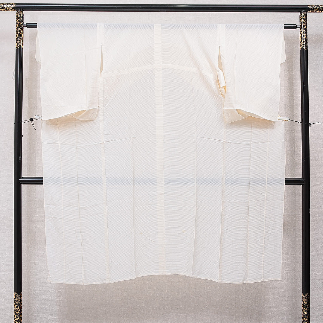 夏物 長襦袢 絽 身丈136cm 裄丈62cm 正絹 Cランク 2XLサイズ 無地 ベージュ系 LP 1239-15419