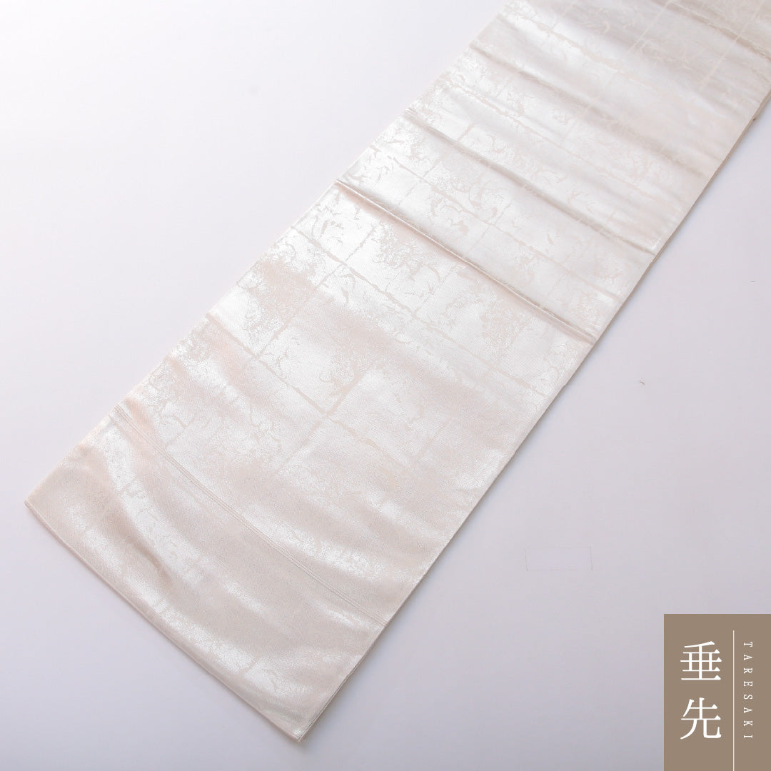 袋帯 帯丈450cm 正絹 ポイント柄 染め帯 セミフォーマル 綴れ織 芙蓉 銀系 1243-02021