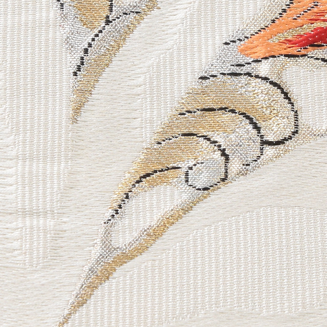 袋帯 帯丈410cm セミフォーマル 六通 未仕立て Cランク 正絹 唐華 クリーム系 1223-02228