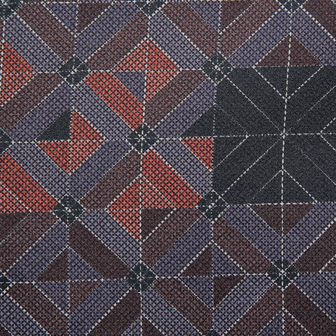 小紋 洗える着物 袷 身丈159cm 裄丈64cm ポリエステル Sランク Mサイズ 広衿 インフォーマル 格子 多色系 1215-15486