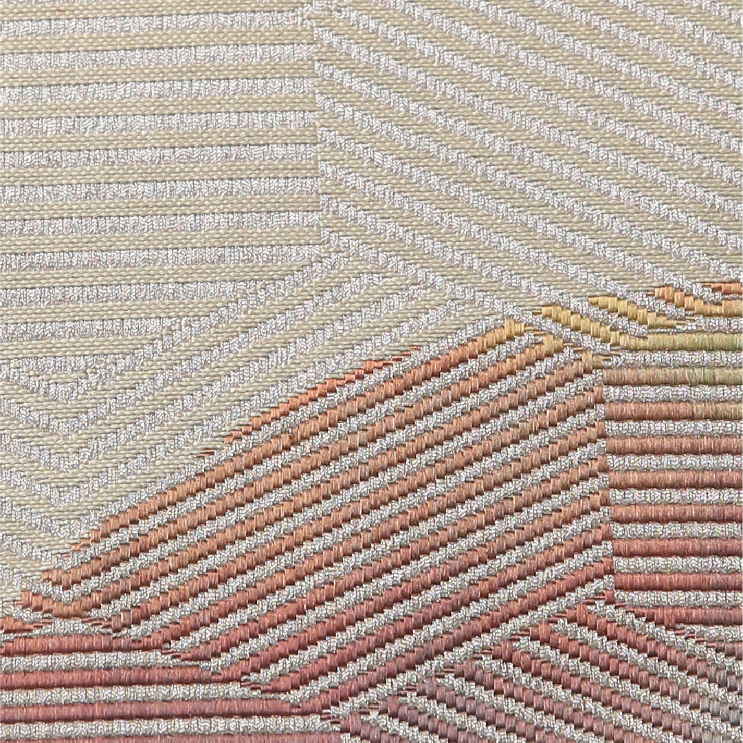 八寸名古屋帯 帯丈340cm カジュアル 開き仕立て 六通 帯芯なし Aランク 正絹 創作柄 クリーム系 1224-03505