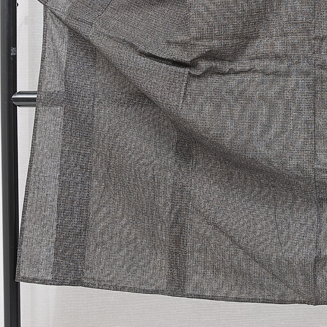 男着物 単衣 身丈137cm 裄丈64cm 正絹 Sランク Sサイズ 棒衿 カジュアル 居敷当て 肩当て 無地 黒系 1219-15237